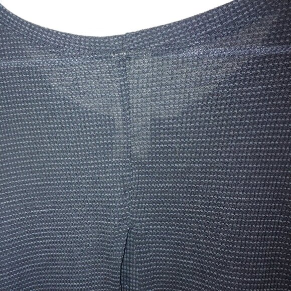 Free People Waffle Knit Split Back Oversized Thermal Top Size XS Black - Picture 5 of 7